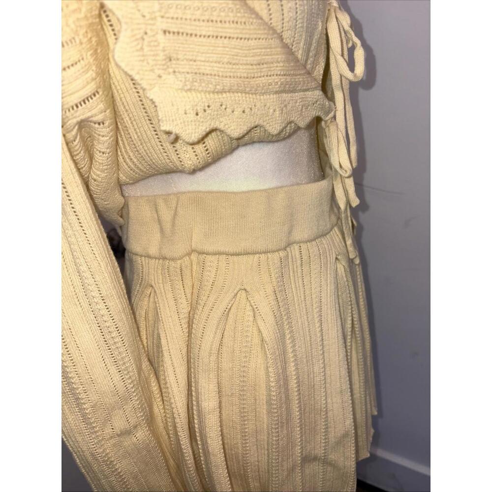 Hippie Rose Sweater & Skirt Set Tie Front Rib Knit Small New - Picture 11 of 17